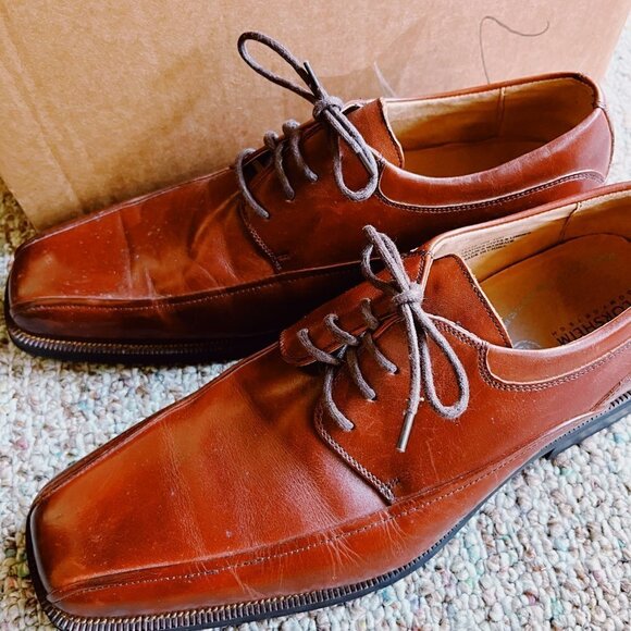 Florsheim Mens Leather Positino Bike Toe Oxford Dress Shoes 10-D Brown main image 4